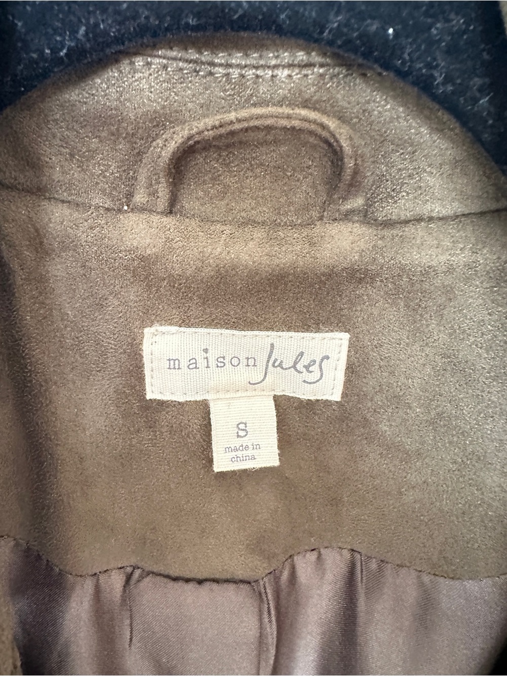 Maison Jules Olive Brown Suede Coat - Picture 3 of 5